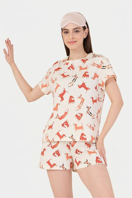 Sweet Dreams Animal Printed Short Set - Swan White — image 7